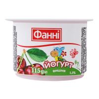 Йогурт з наповнювачем вишня 1.5 % Фанні 0.115 кг